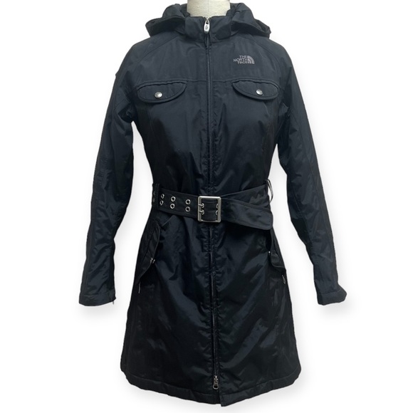 The North Face Jackets & Blazers - The North Face Women's HyVent Belted Black Insulated Rain Jacket Trench Coat